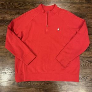 Apple Sweatshirt 2XL Red MAC Computer 1/2‎ 1/4 Zip Embroidered Logo